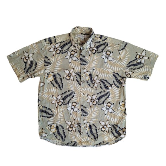 Crossings Men's Tropical Floral Front Button Hawaiian Shirt - Picture 1 of 3